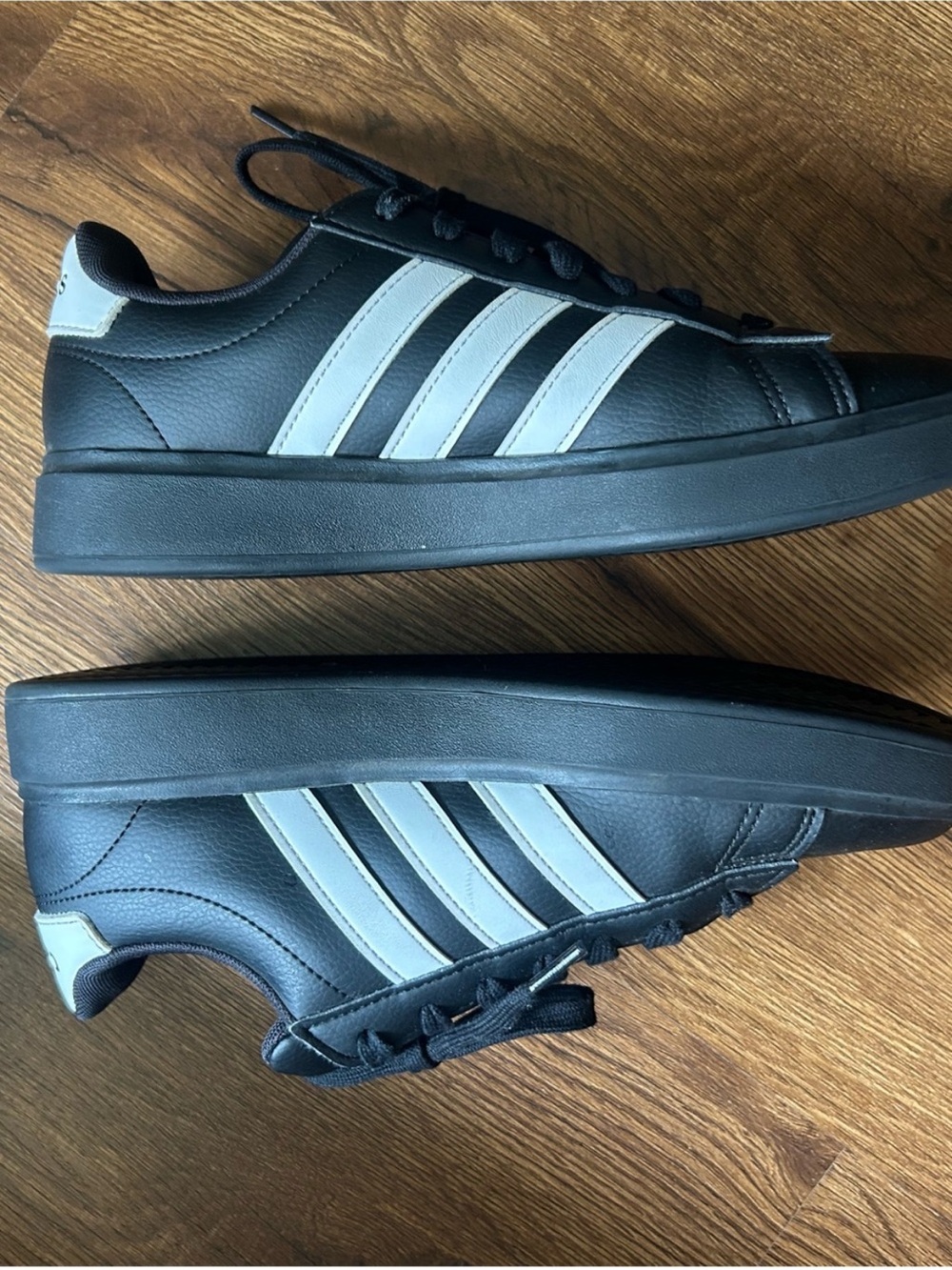 adidas Black Sneakers with White Stripes